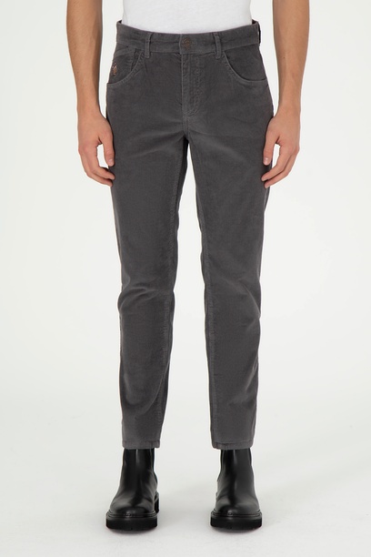 Erkek Slim Fit Antrasit Kanvas Pantolon
