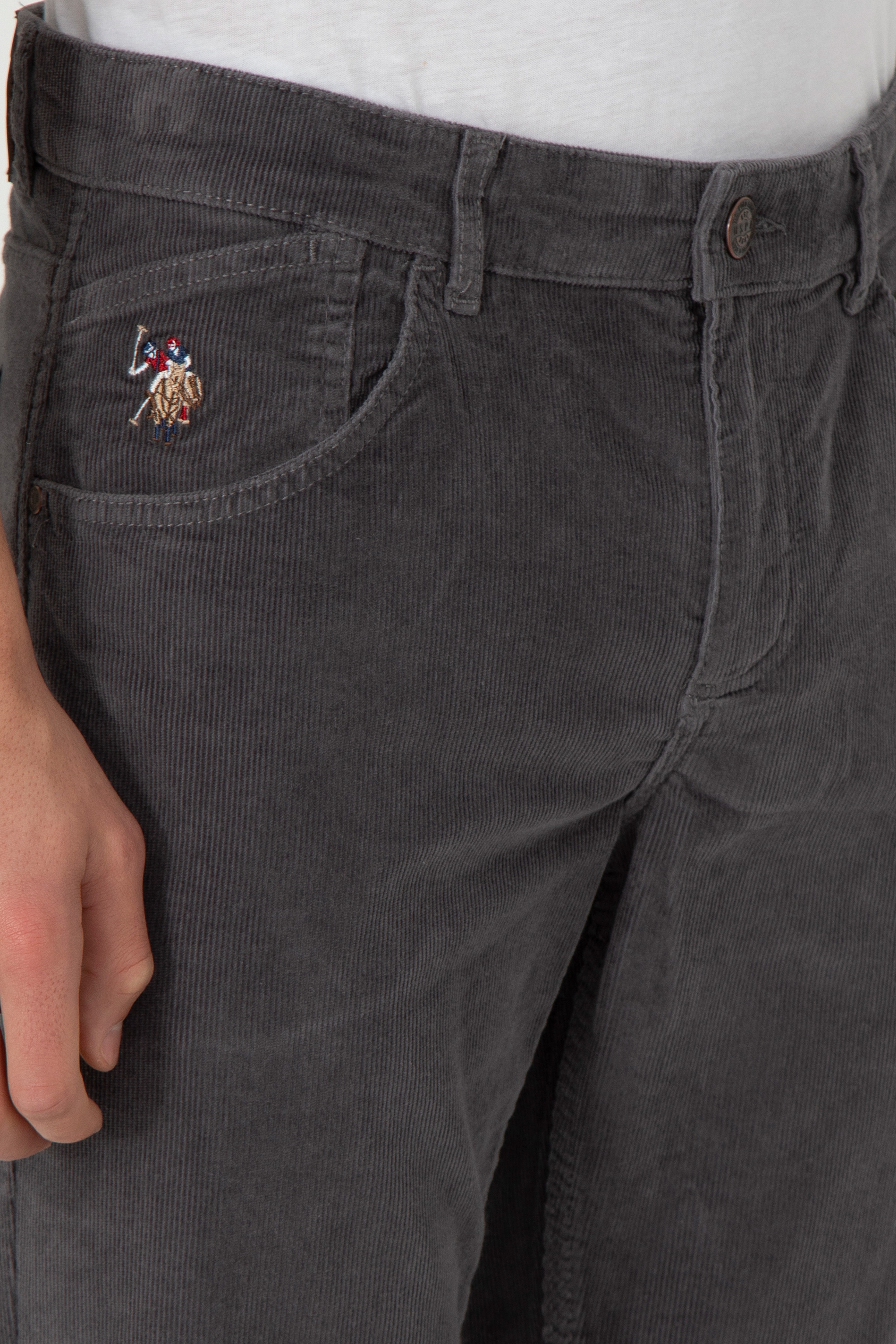 Erkek Slim Fit Antrasit Kanvas Pantolon