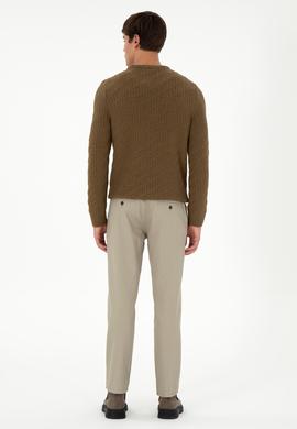 Erkek Regular Fit Açık Haki Kanvas Pantolon - 50291179109