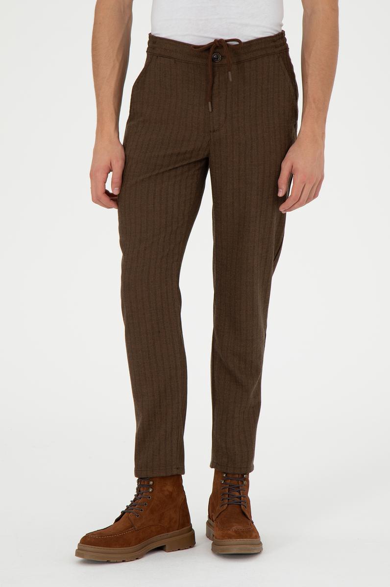 Erkek Kahverengi Kanvas Pantolon