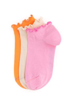 Kız Çocuk Pembe 3'lü Patik Çorap - 50299020004