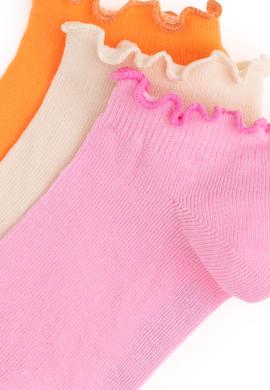 Kız Çocuk Pembe 3'lü Patik Çorap - 50299020004