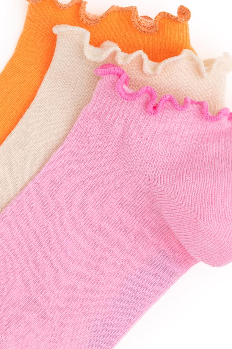 Kız Çocuk Pembe 3'lü Patik Çorap - 50299020004