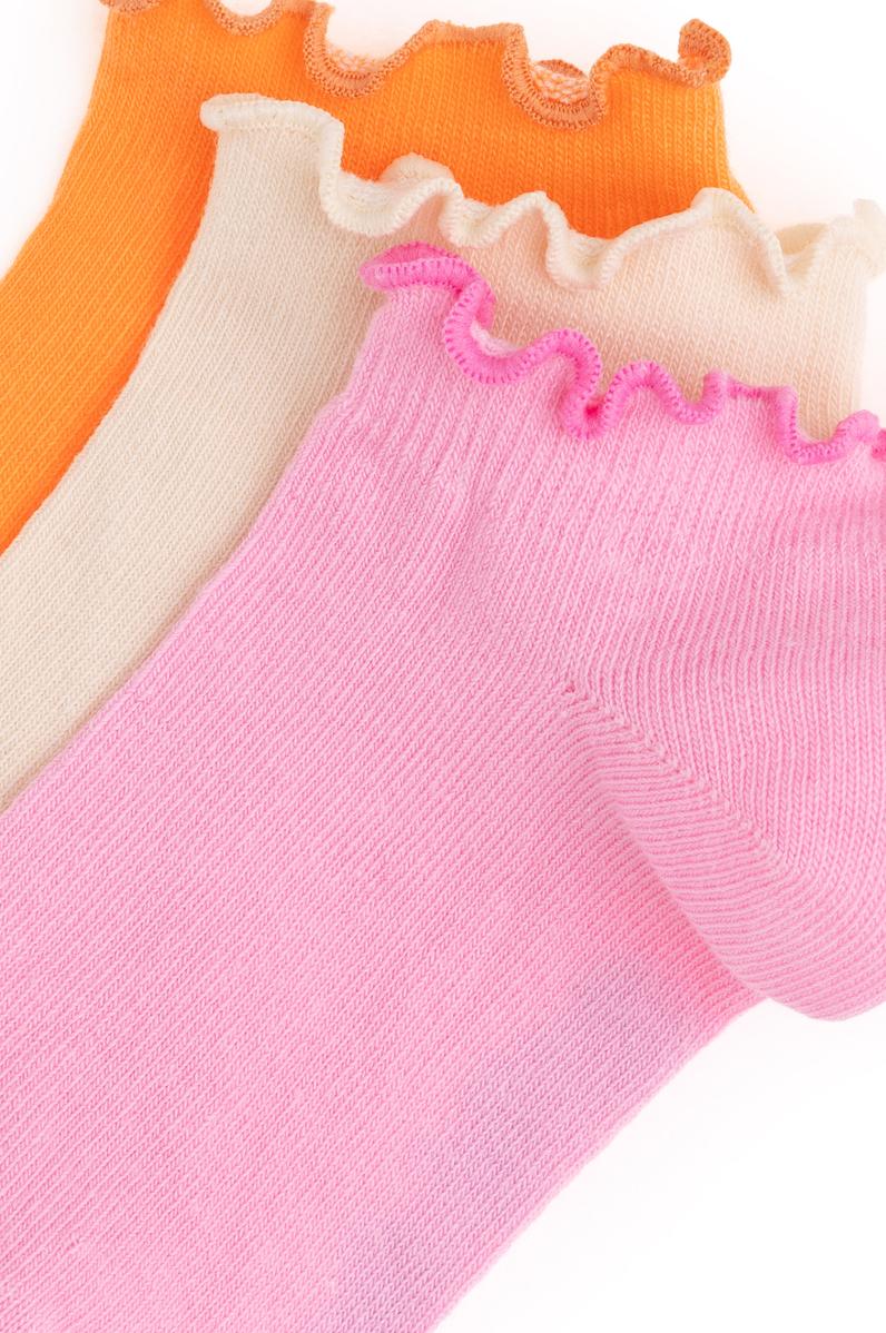 Kız Çocuk Pembe 3'lü Patik Çorap
