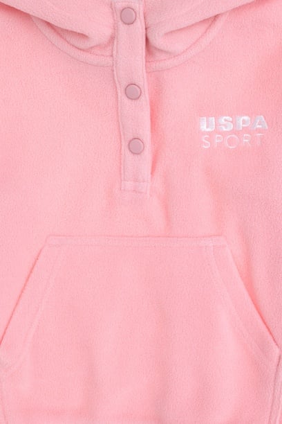 Kız Çocuk Pudra Kapüşonlu Sweatshirt