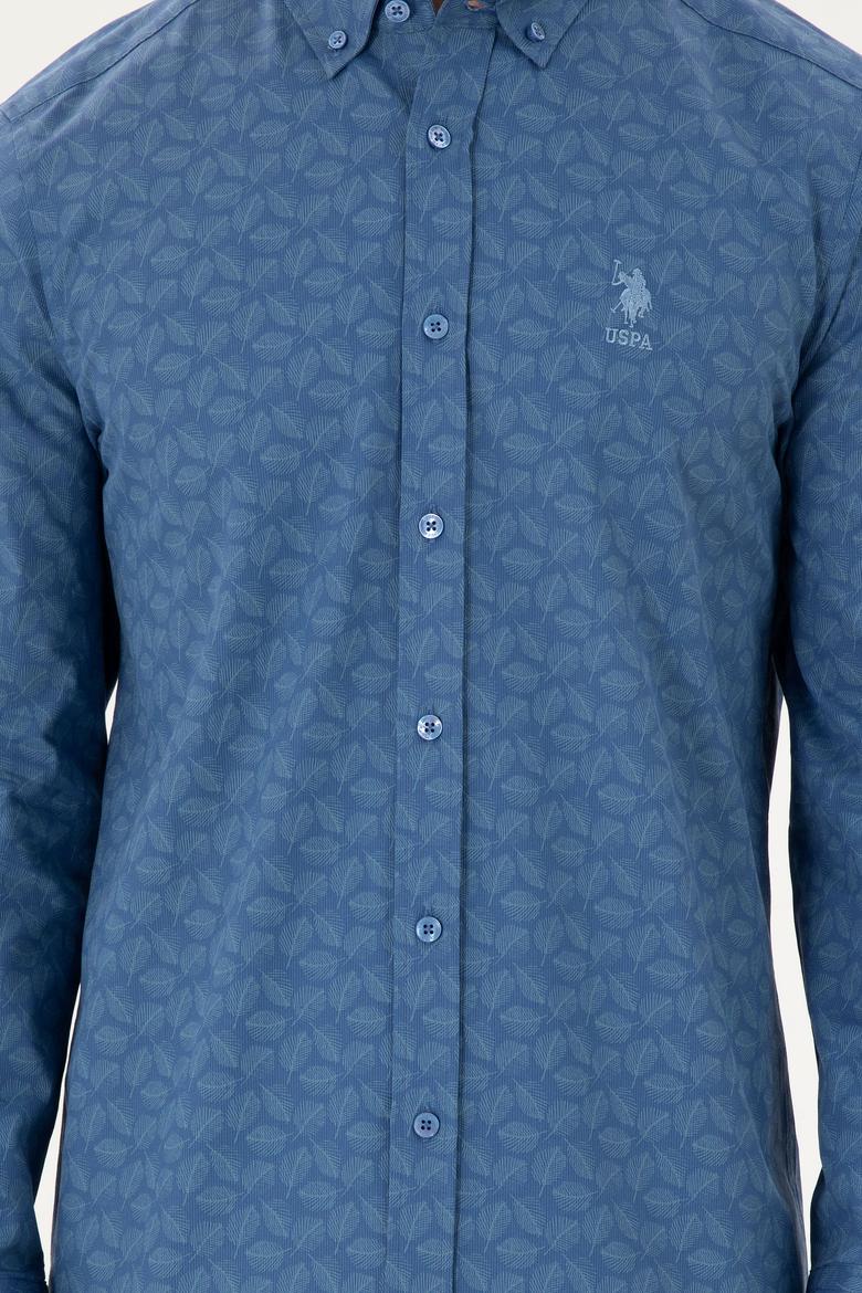 Erkek Saks Uzun Kollu Gömlek - 50293457005