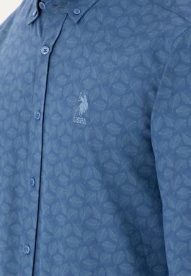 Erkek Saks Uzun Kollu Gömlek - 50293457005