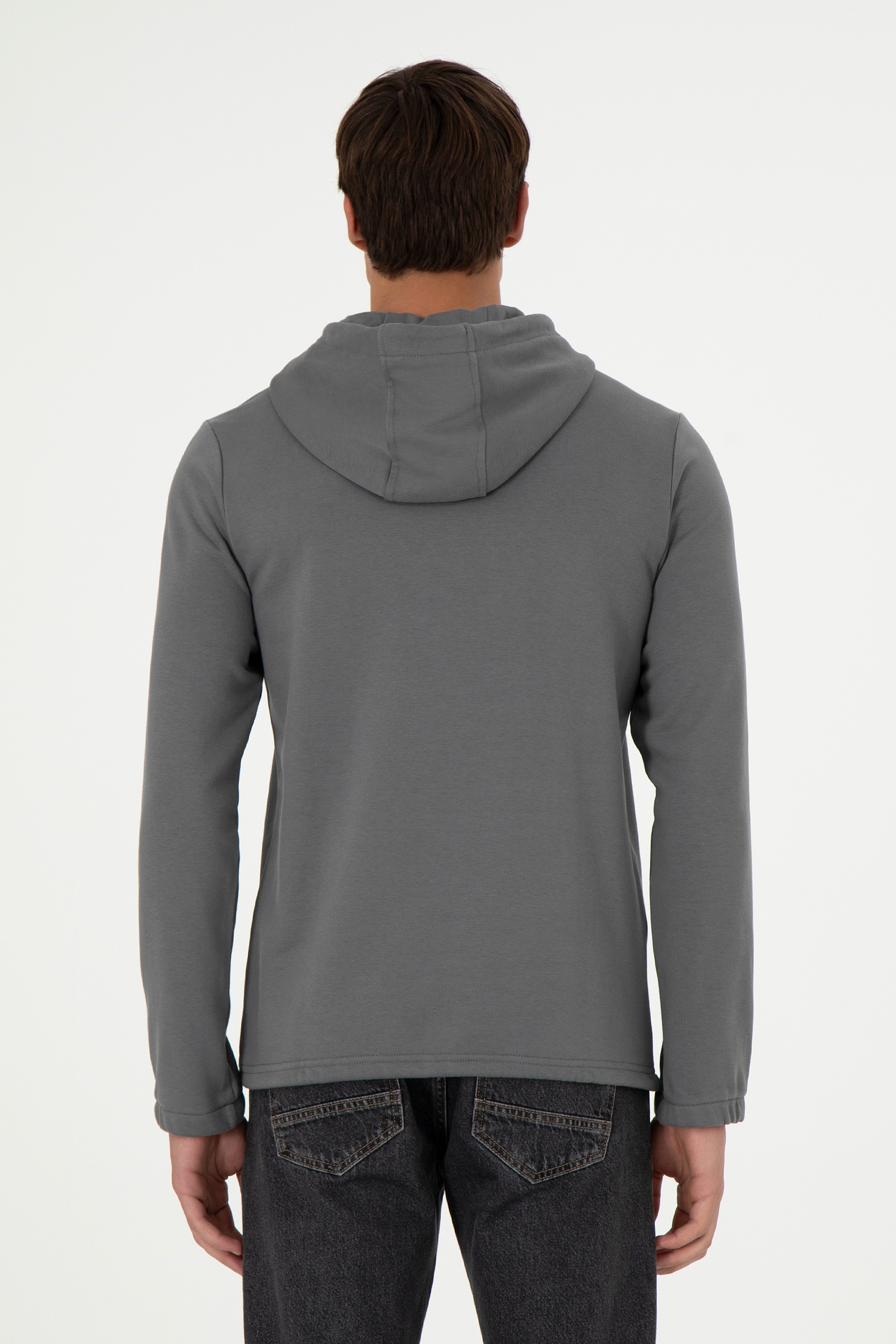 Erkek Gri Sweatshirt - Image 5