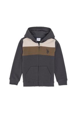 Erkek Çocuk Fermuarlı Kapüşonlu Antrasit Sweatshirt - 50293724040