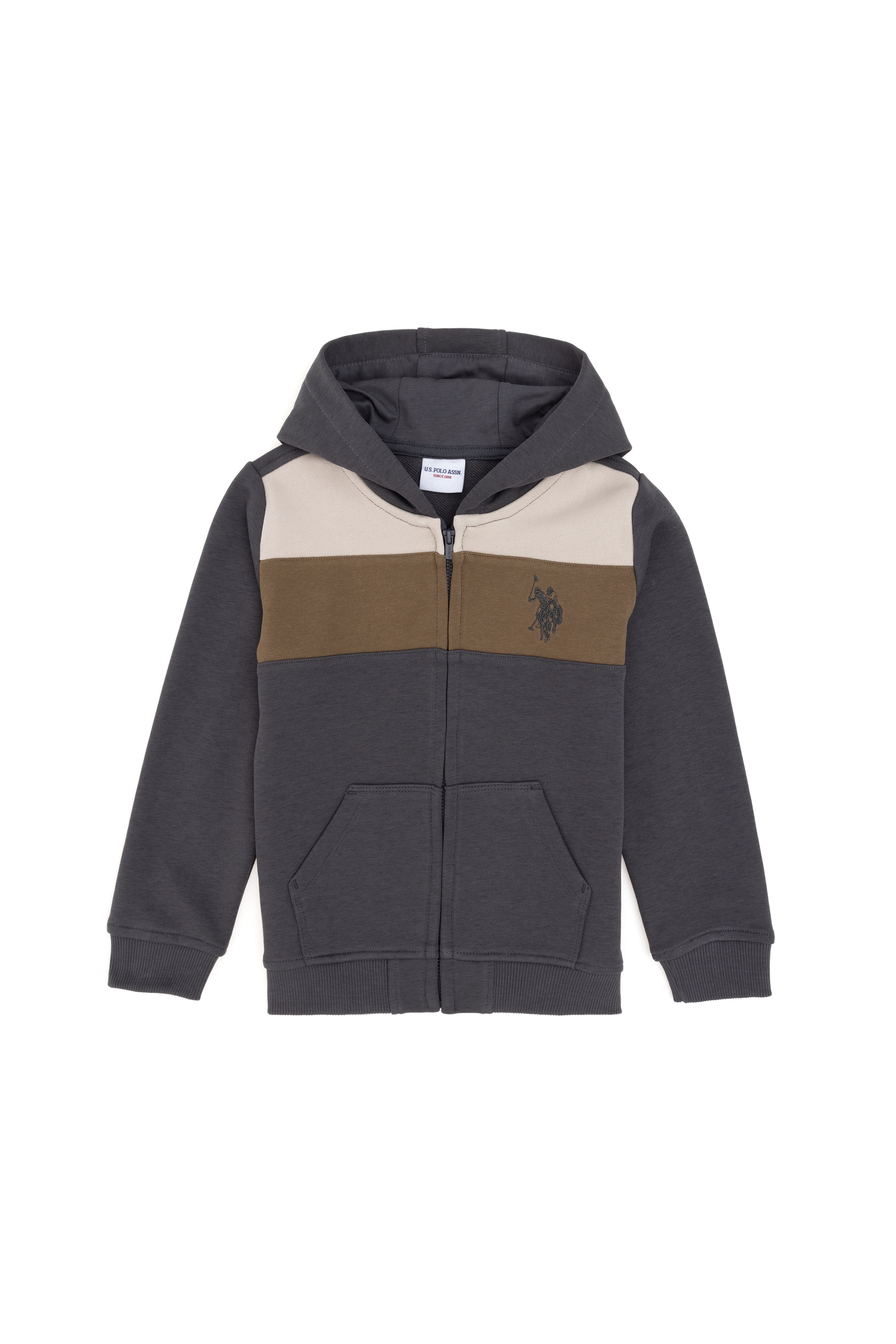Erkek Çocuk Fermuarlı Kapüşonlu Antrasit Sweatshirt - Image 1