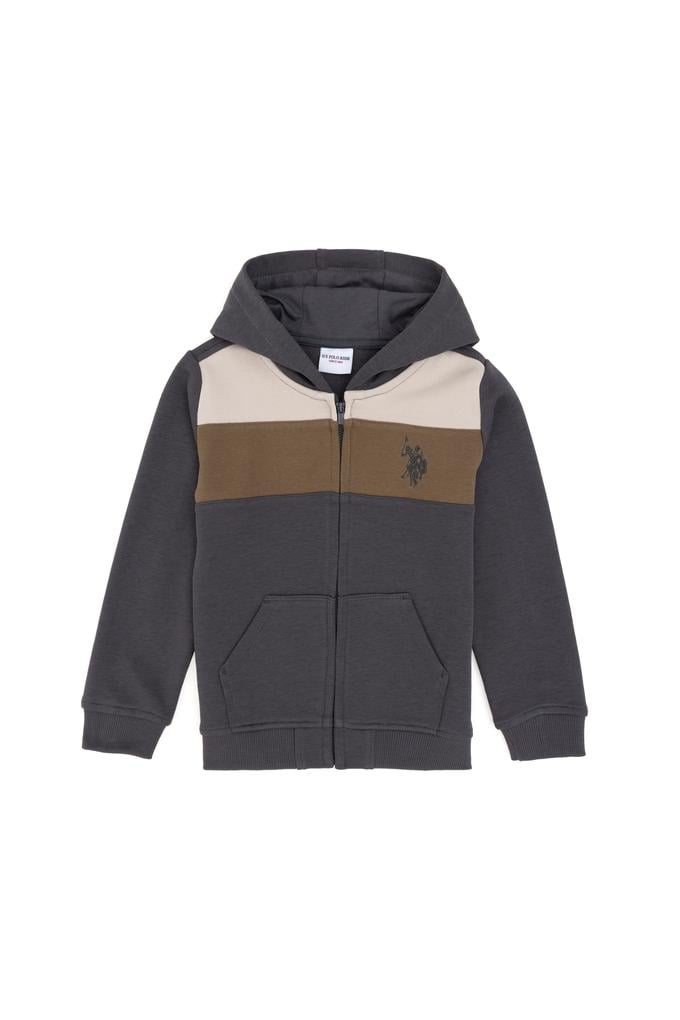 Erkek Çocuk Fermuarlı Kapüşonlu Antrasit Sweatshirt