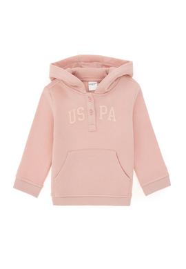 Kız Bebek Toz Pembe Kapüşonlu Şardonlu Basic Sweatshirt - 50296408053