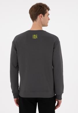 Erkek Comfort Fit Bisiklet Yaka Antrasit Sweatshirt - 50293438006
