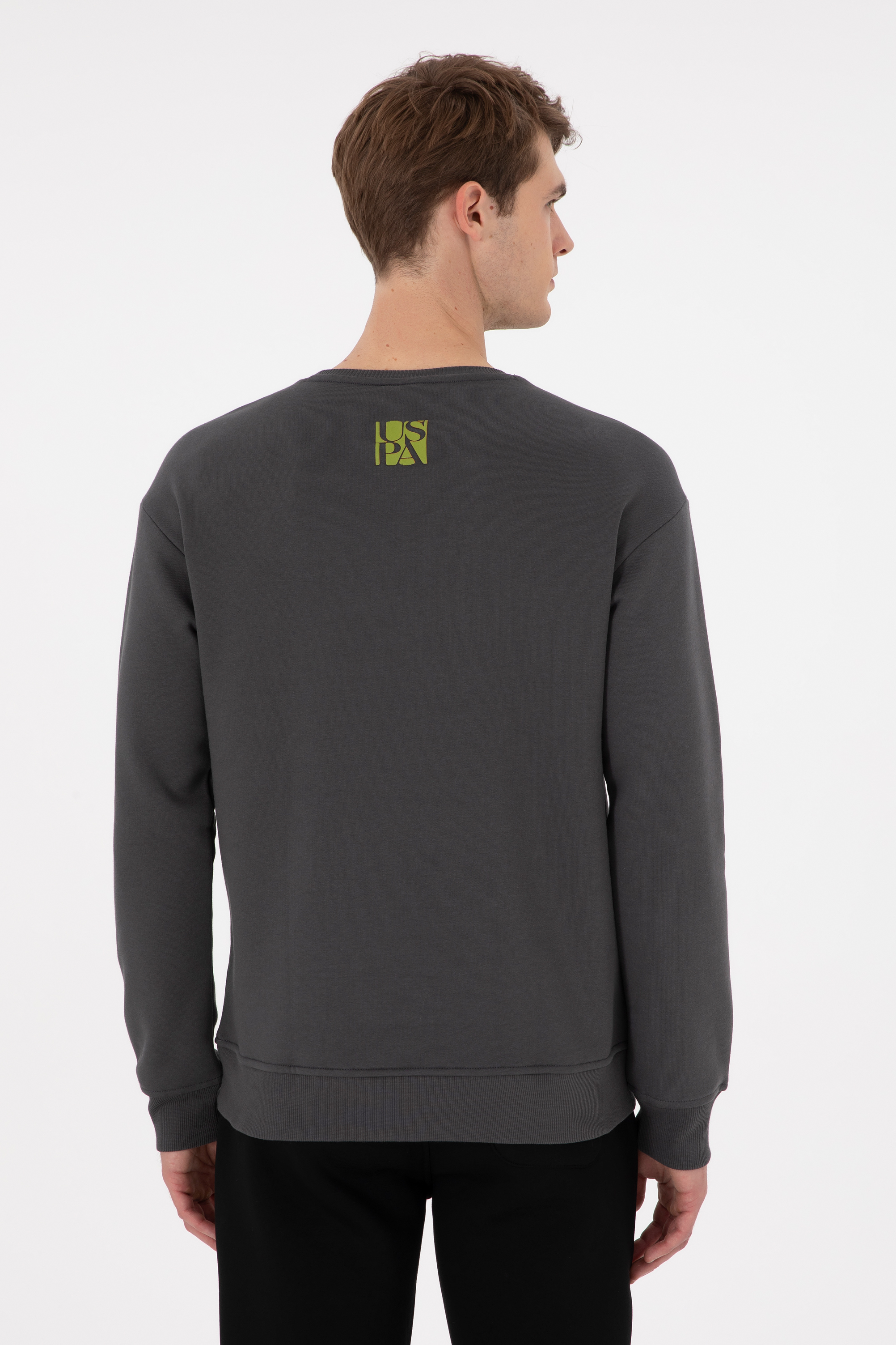 Erkek Comfort Fit Bisiklet Yaka Antrasit Sweatshirt - Image 5