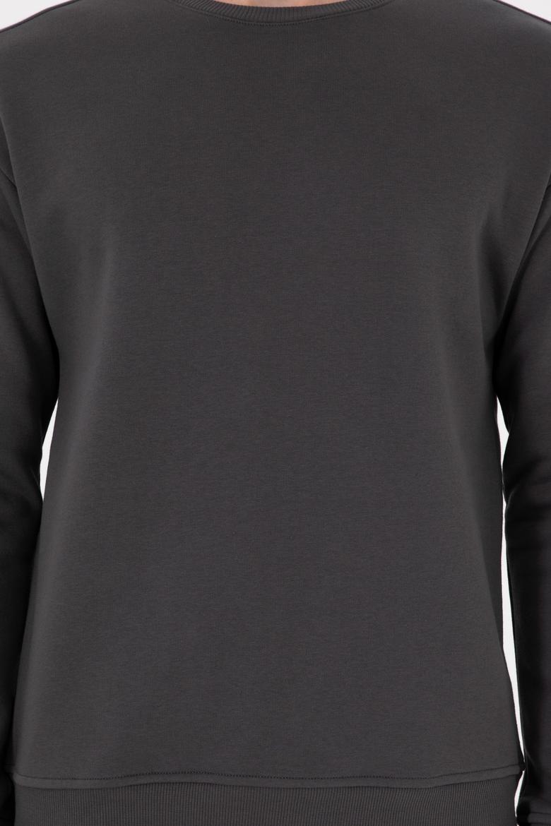 Erkek Comfort Fit Bisiklet Yaka Antrasit Sweatshirt - 50293438006