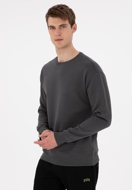 Erkek Comfort Fit Bisiklet Yaka Antrasit Sweatshirt - 50293438006