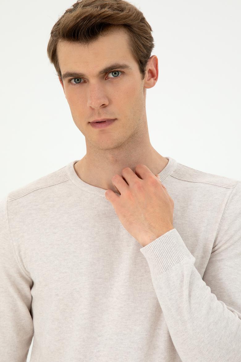 Erkek Taş Melanj Basic Kazak - 50294740001