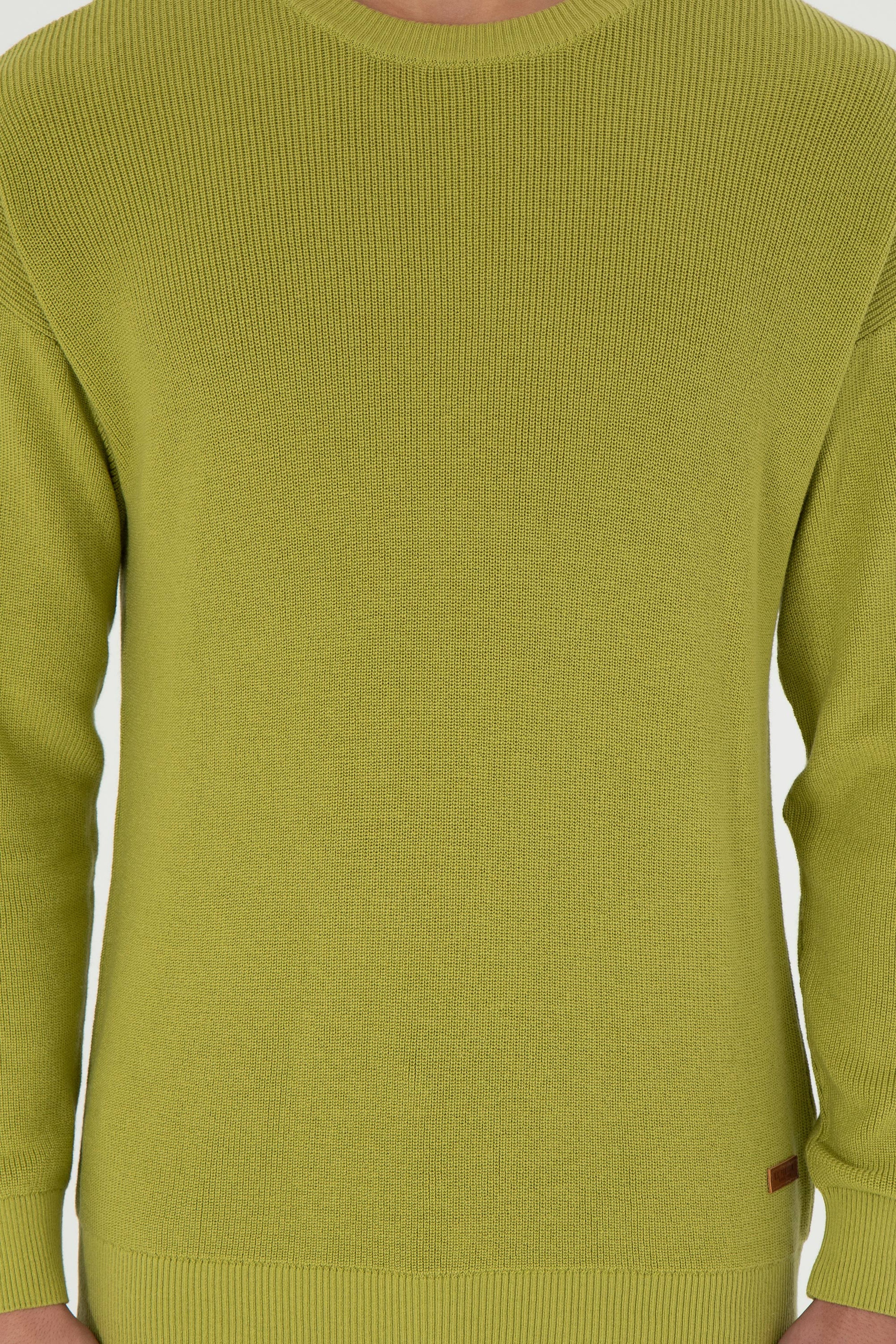 Erkek Regular Fit Bisiklet Yaka Fıstık Yeşili Basic Kazak