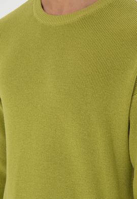 Erkek Regular Fit Bisiklet Yaka Fıstık Yeşili Basic Kazak - 50298267001