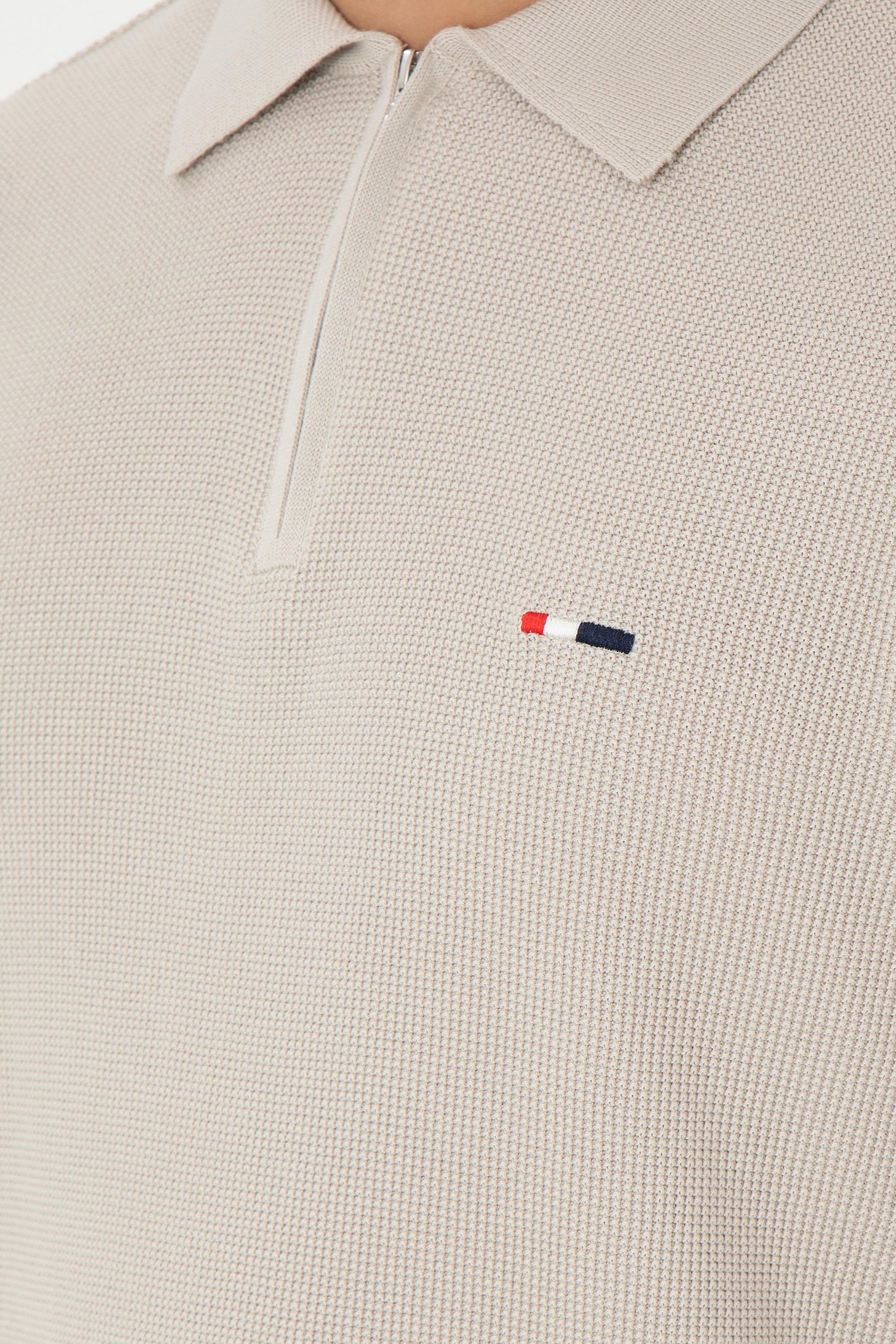 Erkek Regular Fit Yarım Fermuarlı Taş Basic Kazak - Image 7