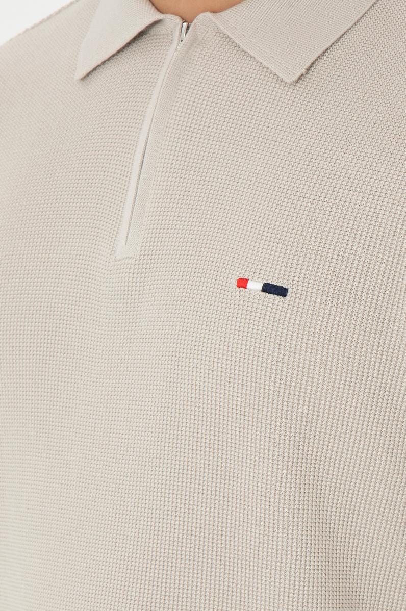 Erkek Regular Fit Yarım Fermuarlı Taş Basic Kazak