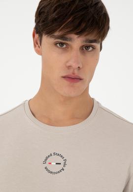 Erkek Regular Fit Bisiklet Yaka Taş Sweatshirt - 50293436079