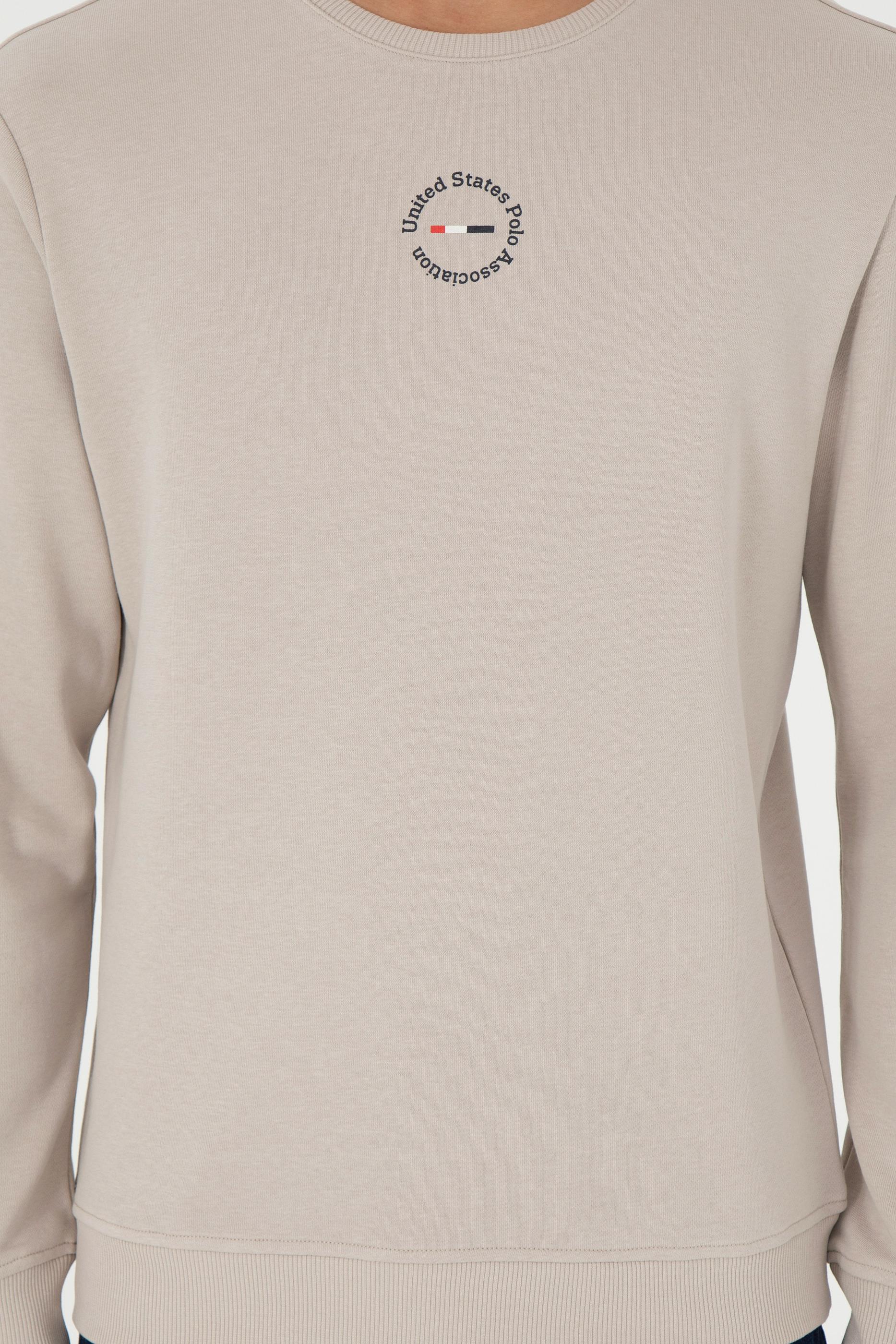 Erkek Regular Fit Bisiklet Yaka Taş Sweatshirt