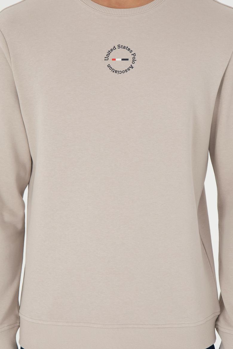 Erkek Regular Fit Bisiklet Yaka Taş Sweatshirt - 50293436079