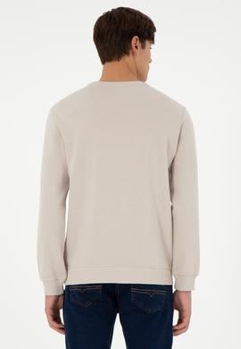 Erkek Regular Fit Bisiklet Yaka Taş Sweatshirt - 50293436079