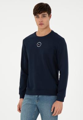 Erkek Regular Fit Bisiklet Yaka Lacivert Sweatshirt - 50293436019