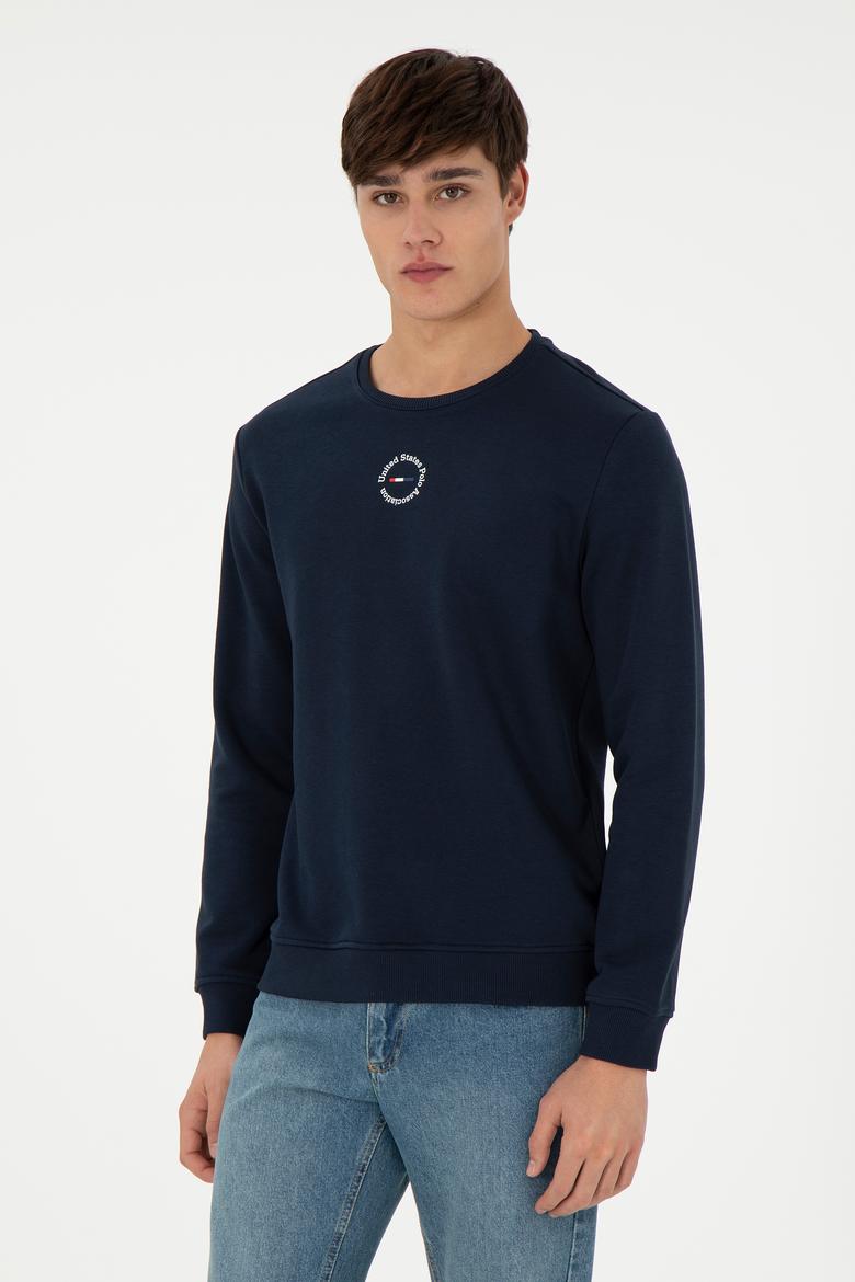 Erkek Regular Fit Bisiklet Yaka Lacivert Sweatshirt