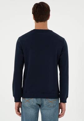 Erkek Regular Fit Bisiklet Yaka Lacivert Sweatshirt - 50293436019