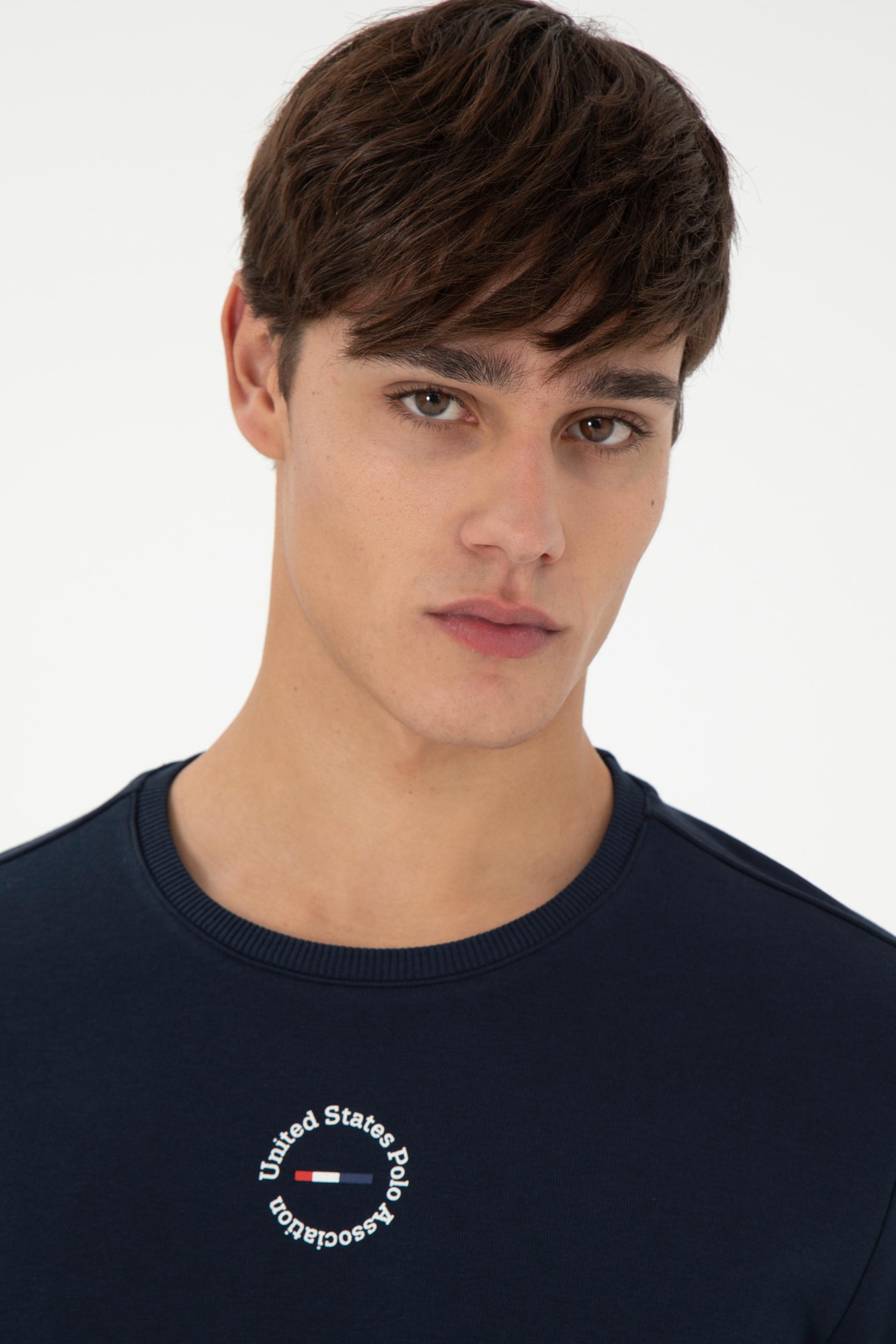 Erkek Regular Fit Bisiklet Yaka Lacivert Sweatshirt