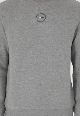 Erkek Regular Fit Bisiklet Yaka Gri Melanj Sweatshirt - 50293436051