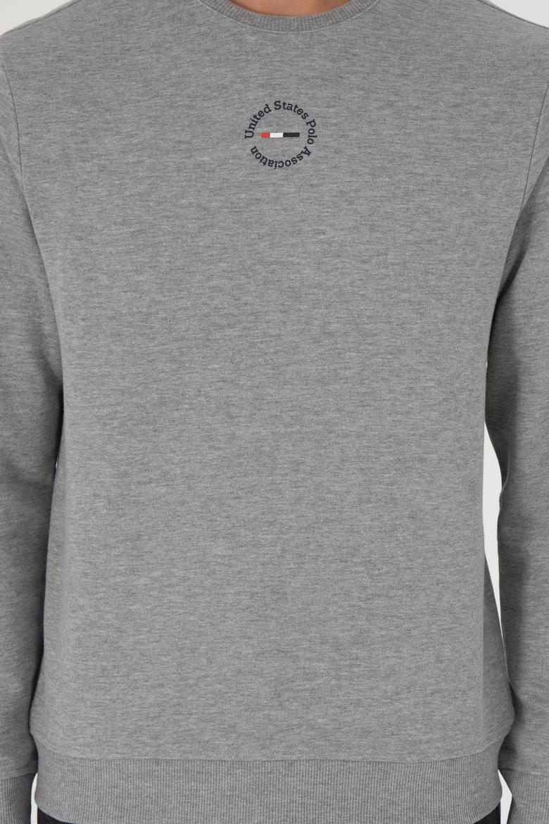 Erkek Regular Fit Bisiklet Yaka Gri Melanj Sweatshirt - 50293436051