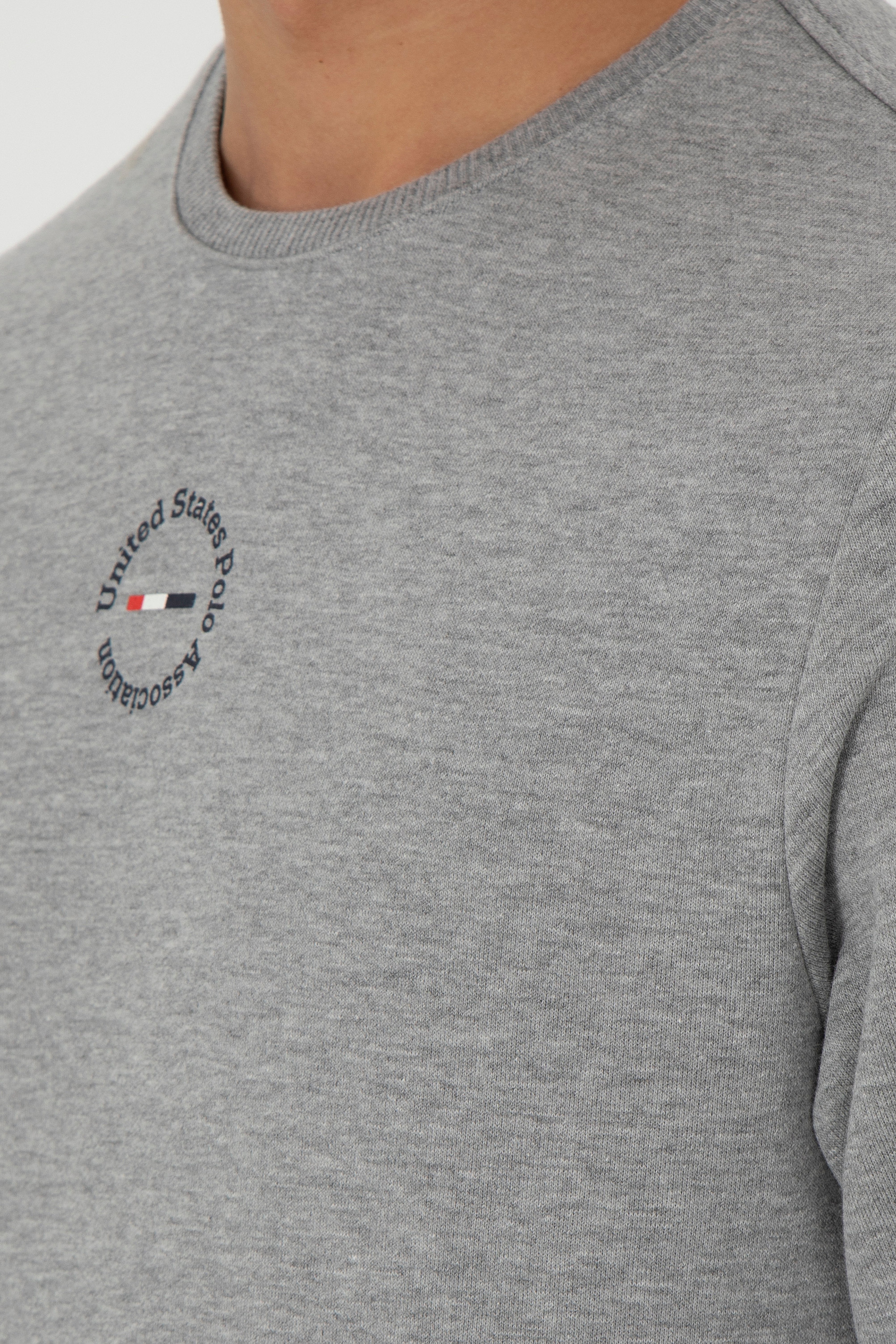 Erkek Regular Fit Bisiklet Yaka Gri Melanj Sweatshirt