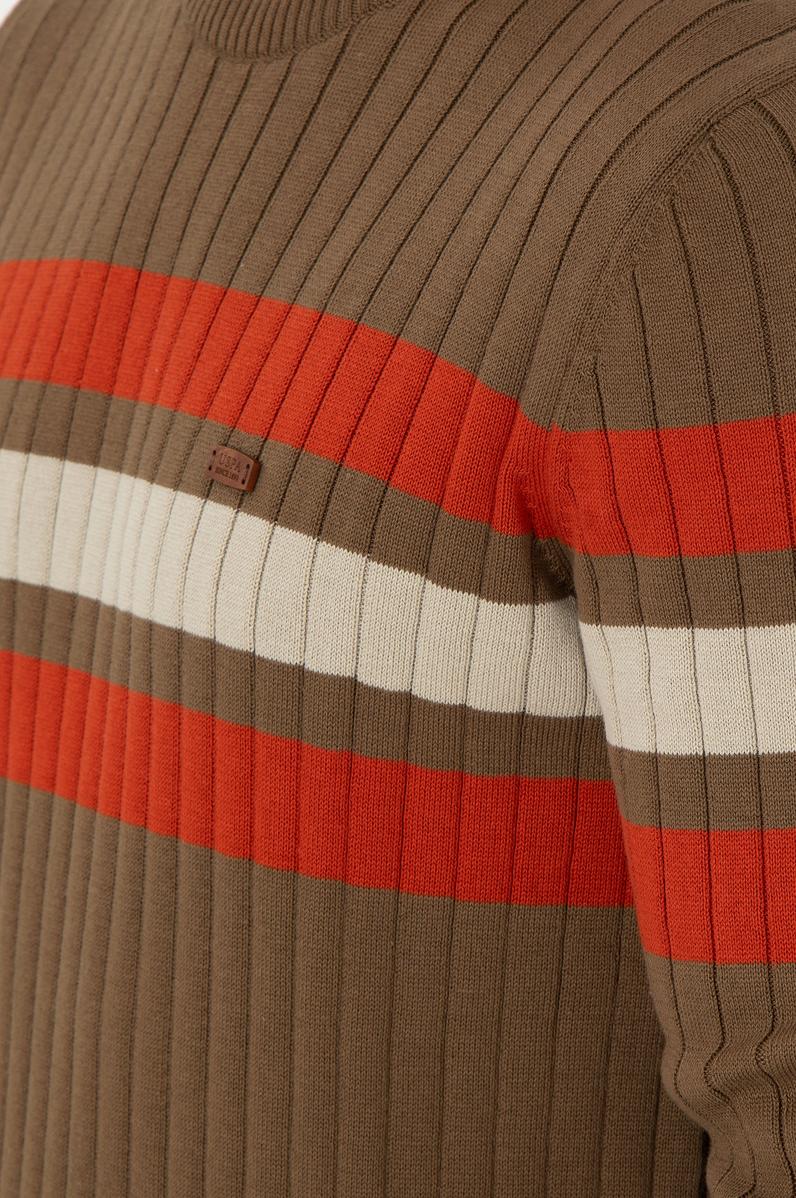 Erkek Slim Fit Bisiklet Yaka Haki Kazak