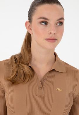 Kadın Camel Polo Yaka Kazak - 50297087049