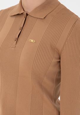 Kadın Camel Polo Yaka Kazak - 50297087049