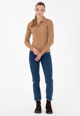 Kadın Camel Polo Yaka Kazak - 50297087049