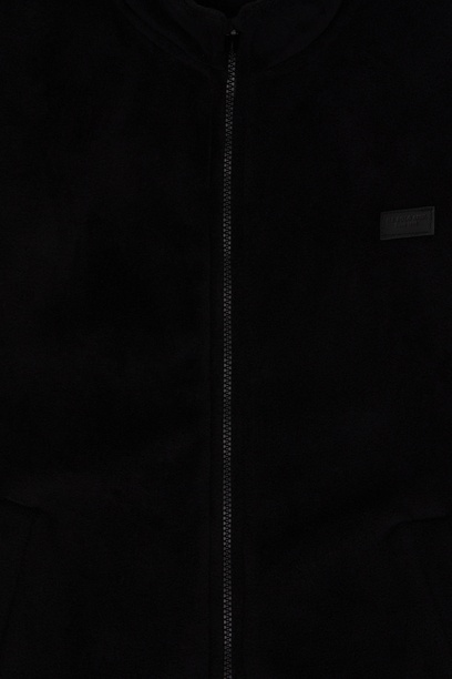 Erkek Çocuk Siyah Fermuarlı Polar Sweatshirt