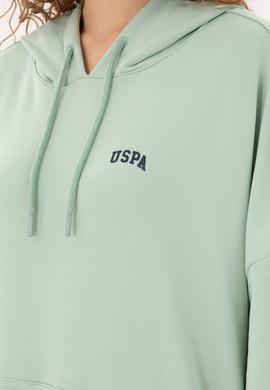 Kadın Su Yeşili Kapüşonlu Basic Sweatshirt - 50297324054