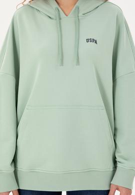 Kadın Su Yeşili Kapüşonlu Basic Sweatshirt - 50297324054