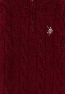 Erkek Çocuk Yarım Fermuarlı Bordo Kazak - 50297422048