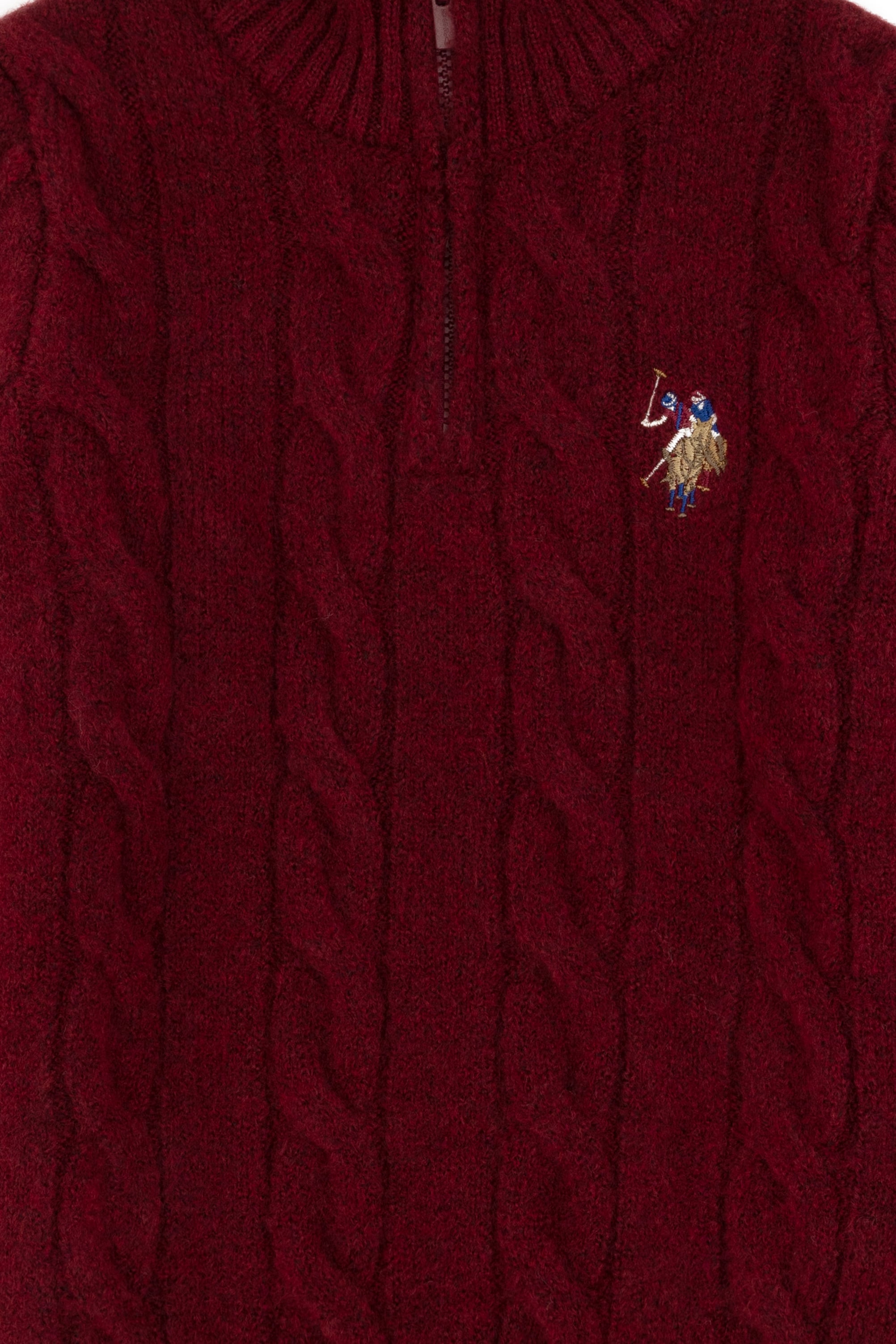 Erkek Çocuk Yarım Fermuarlı Bordo Kazak - Image 3