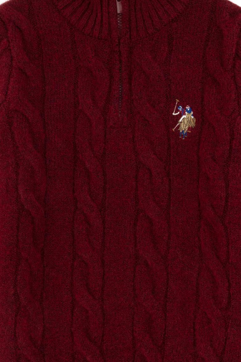 Erkek Çocuk Yarım Fermuarlı Bordo Kazak - 50297422048