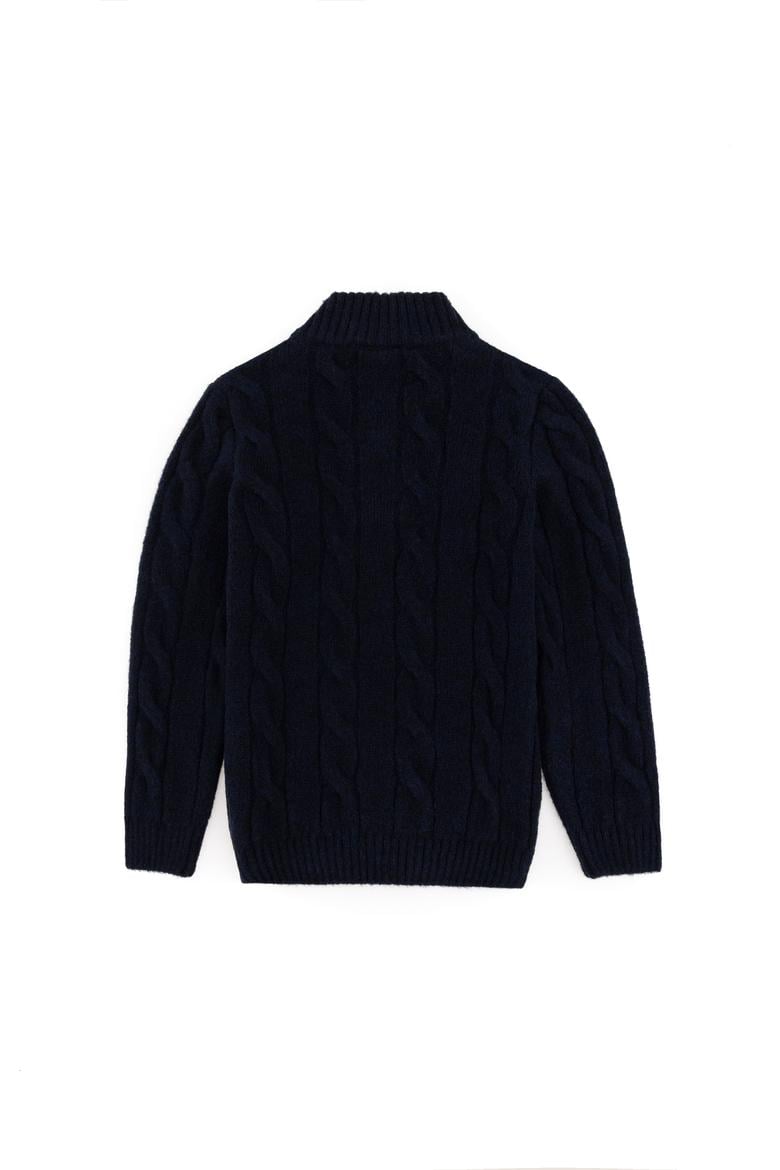 Erkek Çocuk Yarım Fermuarlı Lacivert Kazak - 50297422020