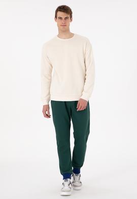 Erkek Comfort Fit Bisiklet Yaka Krem Sweatshirt - 50293438037