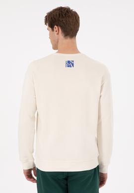Erkek Comfort Fit Bisiklet Yaka Krem Sweatshirt - 50293438037