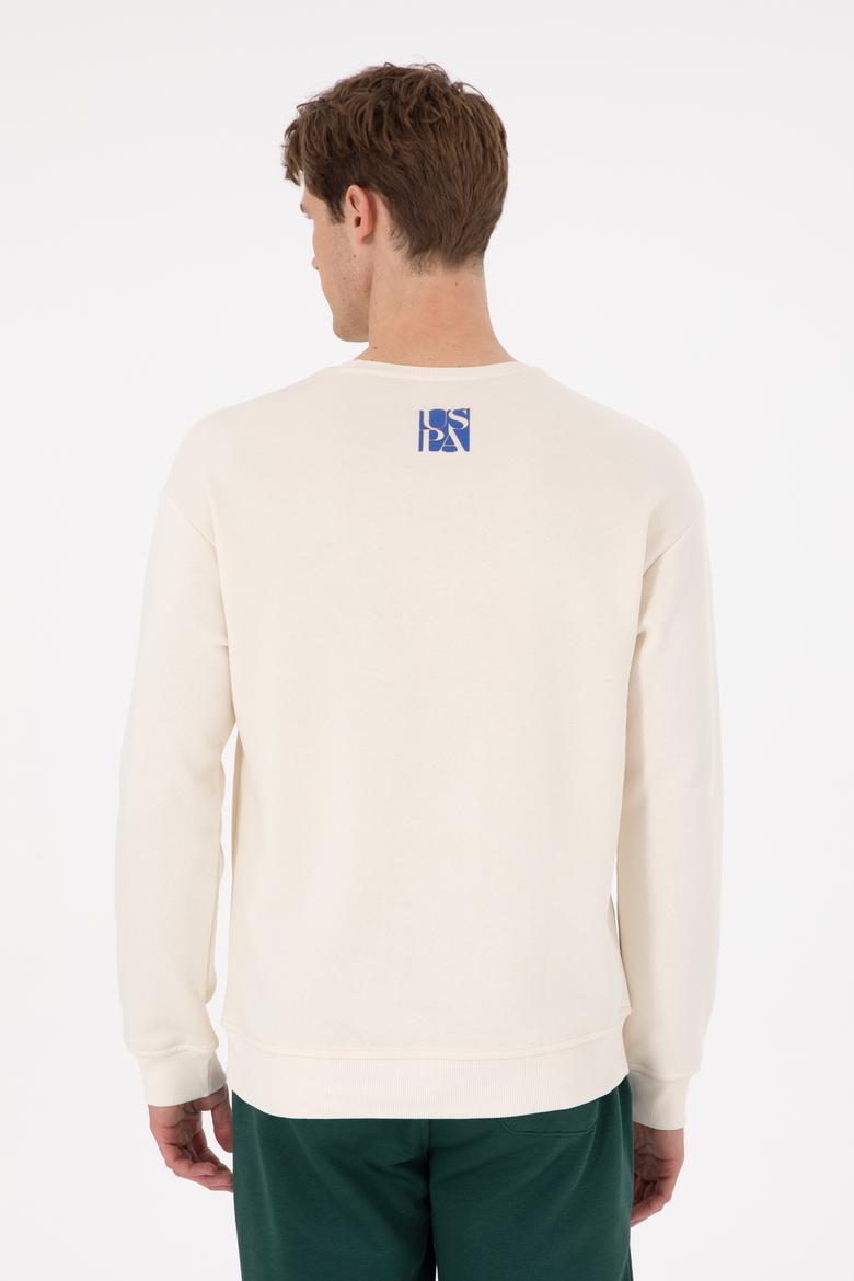 Erkek Comfort Fit Bisiklet Yaka Krem Sweatshirt - 50293438037